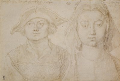 Marx Ulstat; Antwerpenin kaunis nuori nainen, n. 1520–1521 (hopeakärki, pohjamaalattu norsunluun väriselle paperille) tekijältä Albrecht Dürer or Duerer