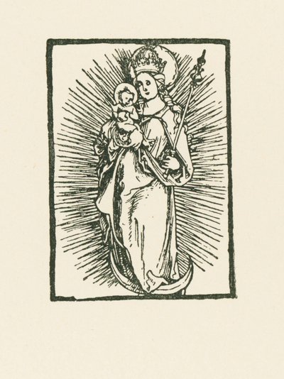 Maria Neitsyt taivaan kuningattarena auringossa tekijältä Albrecht Dürer or Duerer