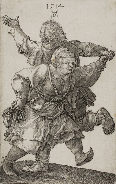 Talonpoikapari tanssii, 1514 tekijältä Albrecht Dürer