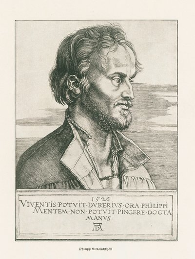 Philipp Melanchthon. 1526 (kaiverrus) tekijältä Albrecht Dürer or Duerer
