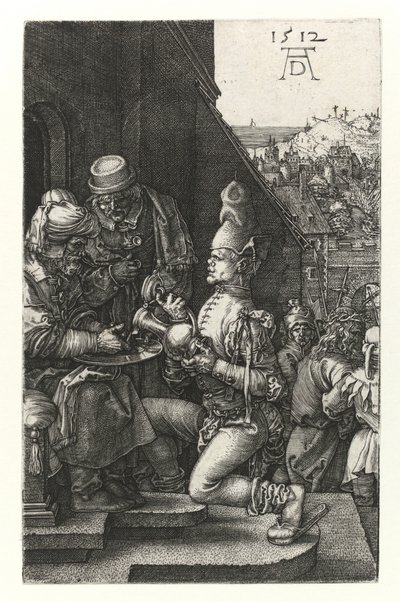 Pilatus pesee kätensä, 1512 tekijältä Albrecht Dürer