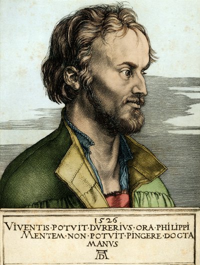 Muotokuva Filippo MELANTONE (kaiverrus) tekijältä Albrecht Dürer
