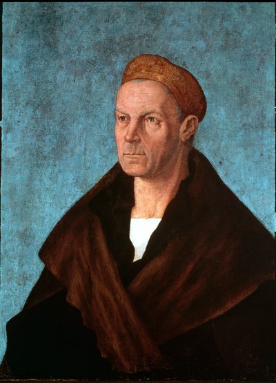 Saksalaisen pankkiirin Jakob II Fugger dit le Richen (1459-1525) muotokuva Detrempe d