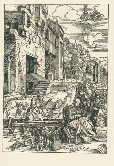 Lepo matkalla Egyptiin, noin 1502 (puupiirros). tekijältä Albrecht Dürer or Duerer