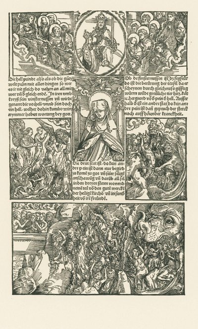 Pyhä Birgitta ja Neitsyt esirukoilevat kadotettujen puolesta. tekijältä Albrecht Dürer or Duerer