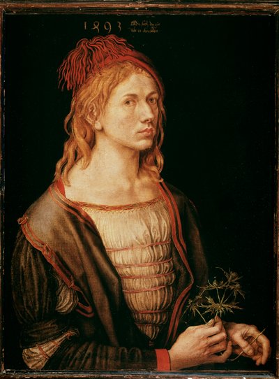 Omakuva ohdakkeella (maalaus, pergamentiliima kankaalle tekijältä Albrecht Dürer