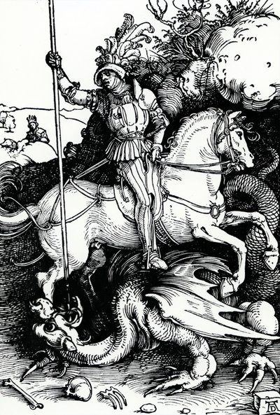 Pyhä Yrjö ja lohikäärme tekijältä Albrecht Dürer
