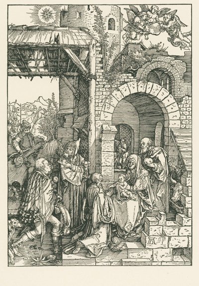 Maagisten palvominen, noin 1503 (puupiirros). tekijältä Albrecht Dürer or Duerer