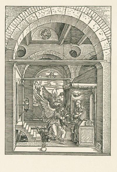 Marian ilmestys, noin 1503 (puupiirros). tekijältä Albrecht Dürer or Duerer