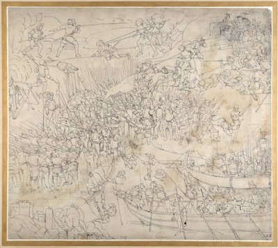 Assault lähellä Rorschachia Konstanz-järvellä, n. 1500 (kynä ja muste paperille) tekijältä Albrecht Dürer