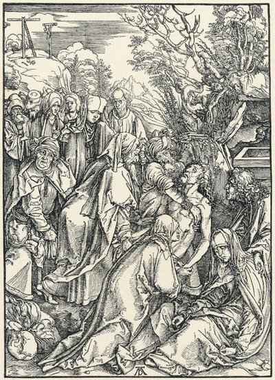 The Tombment, suuresta passiosta, n. 1496-1497 (puupiirros) tekijältä Albrecht Dürer
