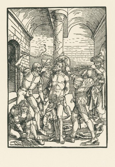 Ruoskanleikkaus, noin 1500 (puupiirros) tekijältä Albrecht Dürer or Duerer