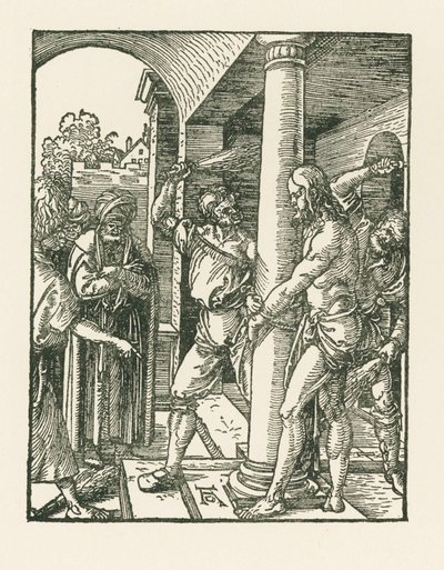 Ruoskanleikkaus, noin 1509 (puupiirros) tekijältä Albrecht Dürer or Duerer