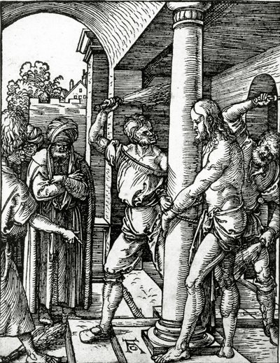 Kristuksen ruoskiminen, sarjasta The Small Passion (Pieni passio) tekijältä Albrecht Dürer or Duerer