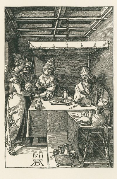 Johannes Kastajan pää tuodaan Herodeksen luo. tekijältä Albrecht Dürer or Duerer