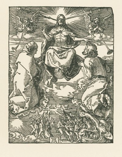 Viimeinen tuomio, noin 1510 (puupiirros) tekijältä Albrecht Dürer or Duerer