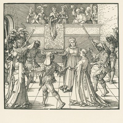Naamiaiset (puupiirros) tekijältä Albrecht Dürer or Duerer