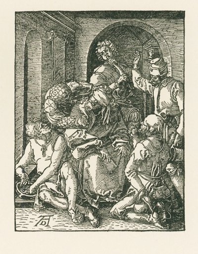 Kristuksen pilkkaaminen, noin 1508-09 (puupiirros). tekijältä Albrecht Dürer or Duerer