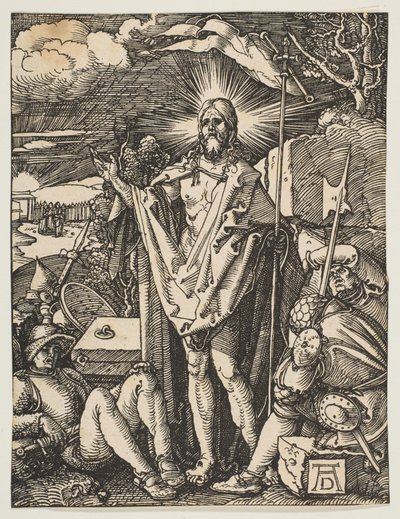 Ylösnousemus, pienestä kärsimyksestä, n. 1510 tekijältä Albrecht Dürer