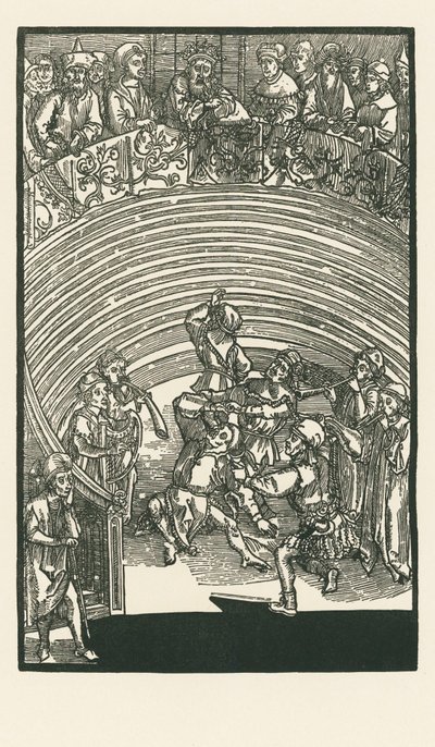 Teatteri, n.1492-93 (puupiirros). tekijältä Albrecht Dürer or Duerer