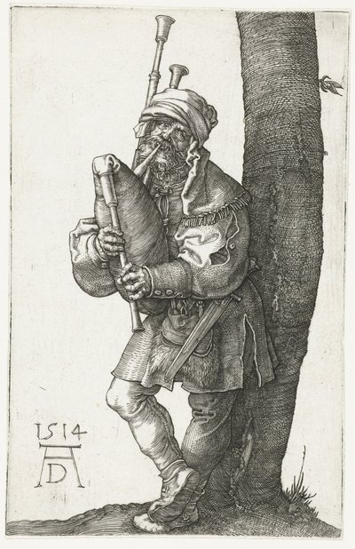 Säkkipillin soittaja tekijältä Albrecht Dürer or Duerer