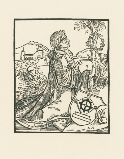 Runoilija Sebastian Brant polvillaan tekijältä Albrecht Dürer or Duerer