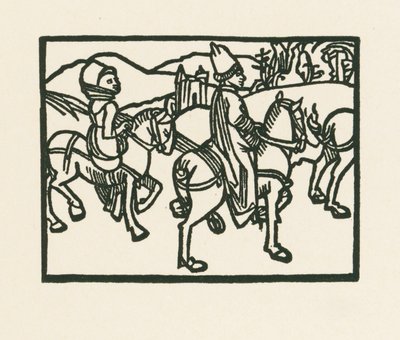 Prinssi hevosen selässä, noin 1489-90 (puupiirros). tekijältä Albrecht Dürer or Duerer