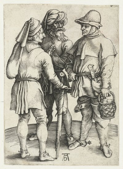 Kolme talonpoikaa keskustelussa, tekijältä Albrecht Dürer or Duerer
