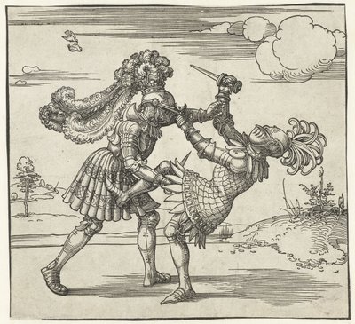 Kaksi ritaria taistelee tekijältä Albrecht Dürer or Duerer