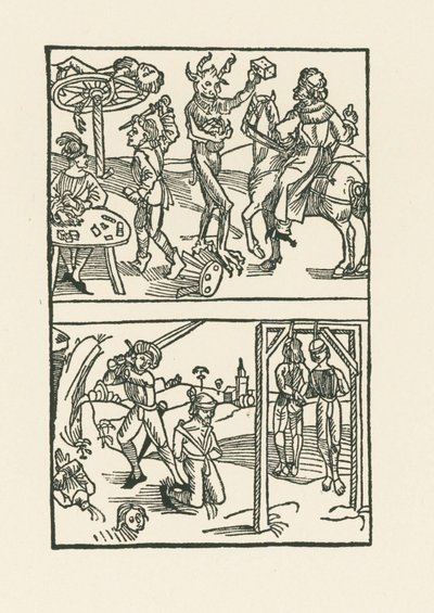 Puupiirros " Wie der Würffel auff ist Kumen " tekijältä Albrecht Dürer or Duerer
