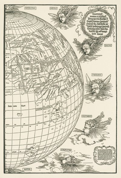Johannes Stabiuksen maailmankartta tekijältä Albrecht Dürer or Duerer