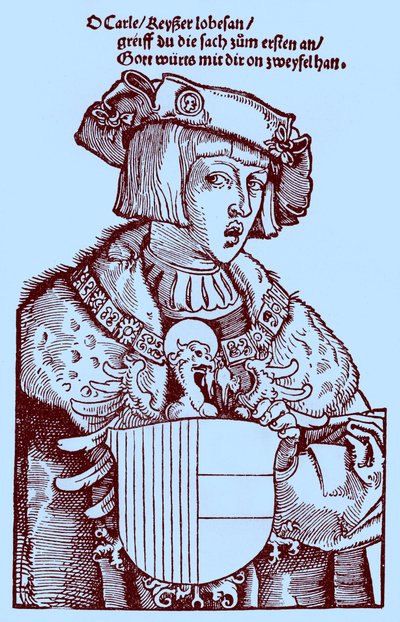 Nuoriso Kaarle V (1500-1558) (kaiverrus) tekijältä Albrecht Dürer