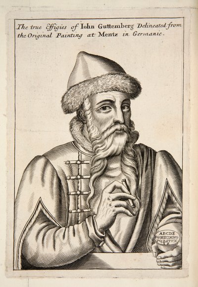 John Guttemberg, pubi. 1683 kaiverrus. tekijältä Albrecht Mentz