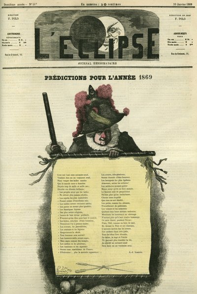 Ennusteet vuodelle 1869. Kansi Lorentzin "" L