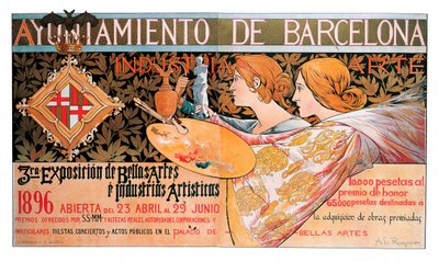 Cartell de la tercera "Exposició de Belles Arts i Indústries Artístiques" de Barcelona l