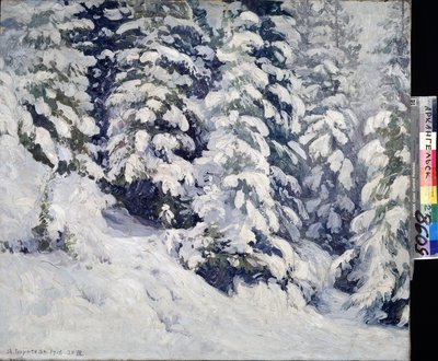 Metsää talvella. Aleksandr Aleksejevitš Borisovin (1866-1934) maalaus. Öljy kankaalle, 78 x 90 cm tekijältä Aleksandr Alekseevich Borisov