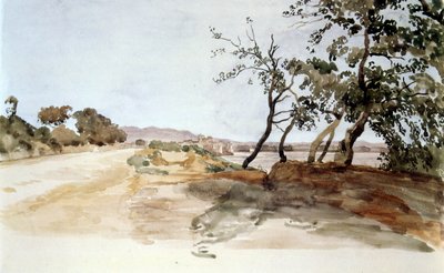 Italialainen maaseutu, akvarelli Alexander Ivanov (18061858), venäläinen taidemaalari tekijältä Aleksandr Andreevich Ivanov