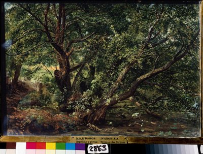 ""Joen puut"" Aleksanteri Ivanovin (1806-1858) maalaus 1837 Venäjän valtionmuseo, Pietari tekijältä Aleksandr Andreevich Ivanov