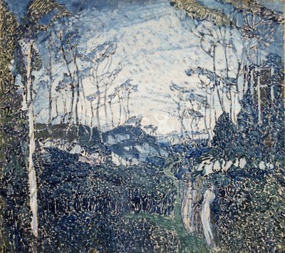 ""Puistossa"" Guassimaalaus Alexander Yakovlevich Golovin (Aleksandri Golovin) (1863-1930) Noin 1900 valtion taidemuseo, Samara tekijältä Aleksandr Jakovlevic Golovin