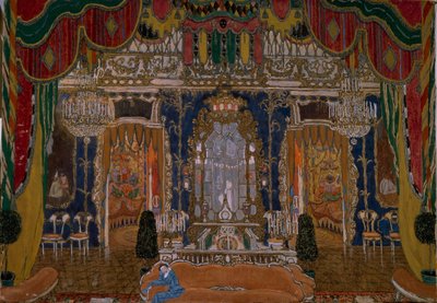 Lavastus M. Lermontovin teatterinäytelmään The Masquerade, 1917 tekijältä Aleksandr Jakovlevic Golovin