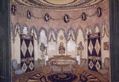 Lavastus M. Lermontovin teatterinäytelmään Kaksi veljestä, 1915 tekijältä Aleksandr Jakovlevic Golovin