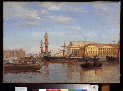 Näkymä Pietariin Nevasta. (Näkymä Pietariin Nevasta). Alexander Karlovich Beggrovin (1841-1914) maalaus. Öljy kankaalle, 46 x 65 cm tekijältä Aleksandr Karlovich Beggrov