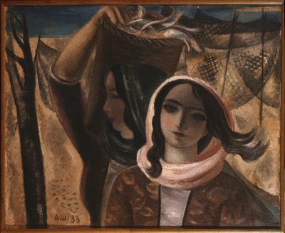 Kalastajat. Aleksanteri Vasilievich Shevchenkon (Aleksandri Ševtšenko) maalaus (1883-1948), öljy kankaalle tekijältä Aleksandr Vasilievich Shevchenko