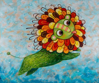 Hupaisa vihreä leijona tekijältä Aleksandra Paranchenko