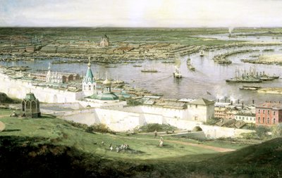 "Näkymä Nižni Novgorodista", 1878. tekijältä Aleksey Bogolyubov