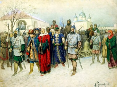 "Moskovaan saatettu pormestari Martha", 1880. tekijältä Aleksey Kivshenko