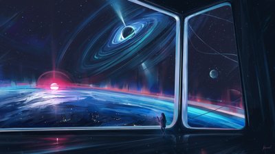 Näkymä mustasta aukosta ja planeetasta tekijältä Alena Aenami