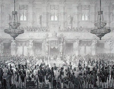Valtiojuhla Ferdinand I:n (1793-1875) kruunajaisten kunniaksi tekijältä Alessandro (after) Sanquirico