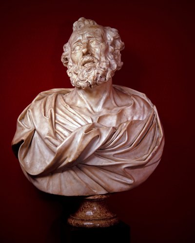 Pietarin ja Paavalin marmoriset rintakuvat. tekijältä Alessandro Algardi