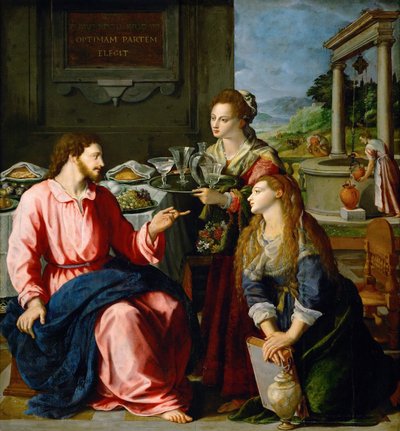 Kristus Martan ja Marian talossa tekijältä Alessandro Allori